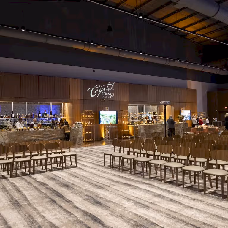 Chairs setup in Canyon Ballroom for bridal expo.